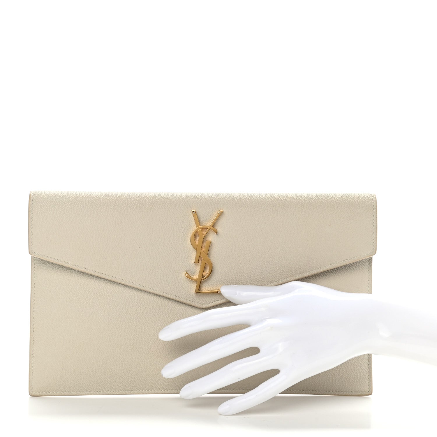 Saint Laurent Grain De Poudre Uptown Pouch Crema Soft 2 of 9