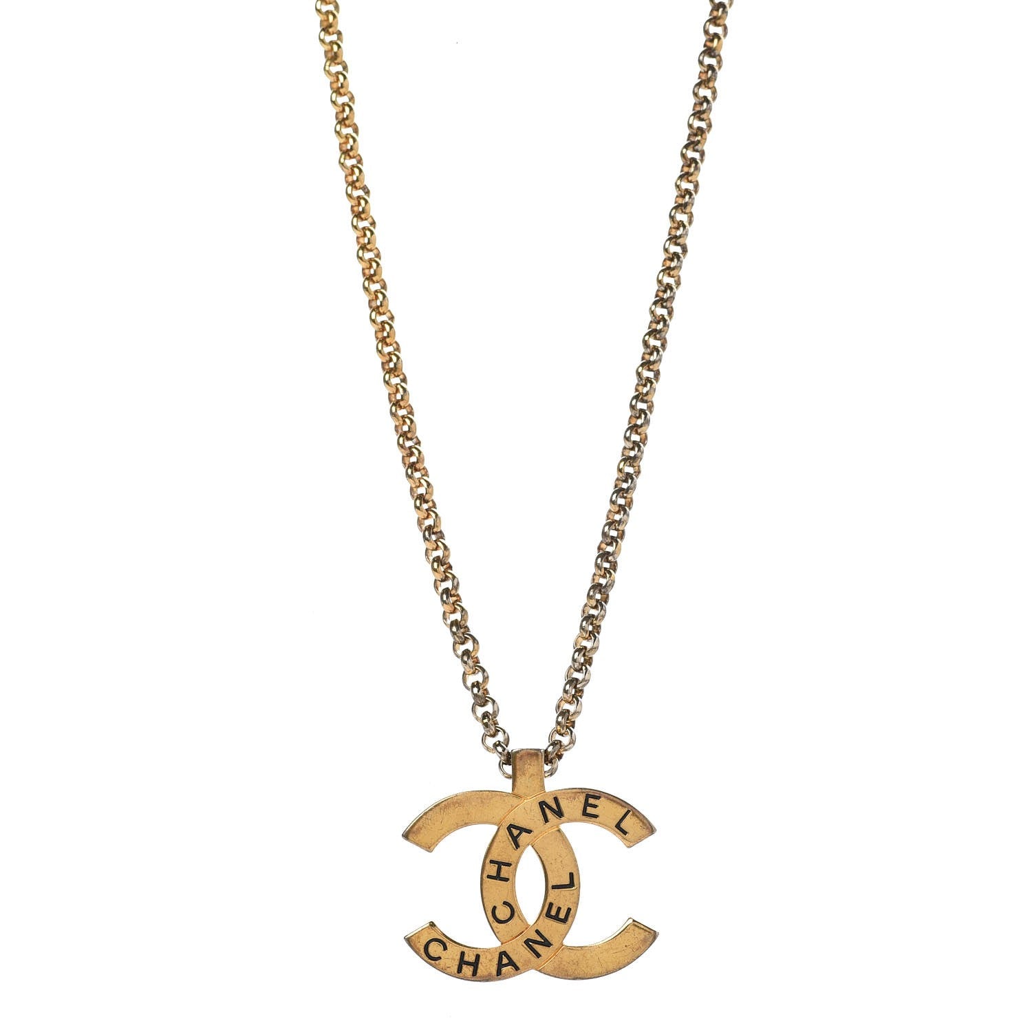 Chanel CC Chain Pendant Necklace Gold 1 of 6