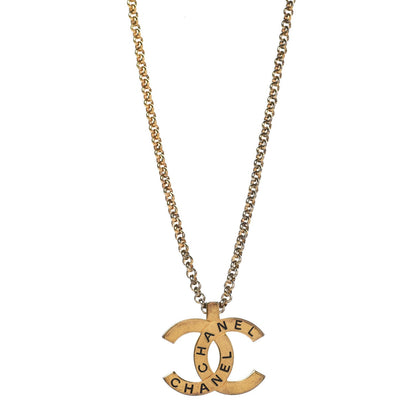 Chanel CC Chain Pendant Necklace Gold 1 of 6