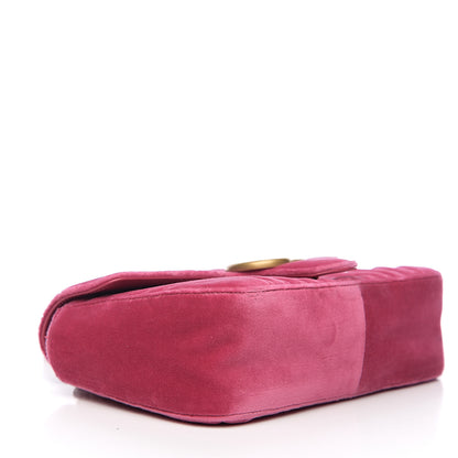 Gucci Velvet Matelasse Small GG Marmont Shoulder Bag Light Raspberry Rose 3 of 10