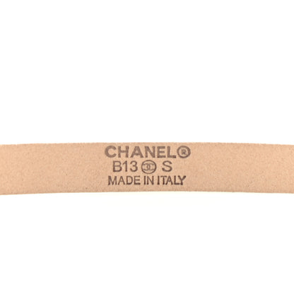 Chanel Patent Calfskin CC Logo Skinny Belt 80 32 White 3 of 8