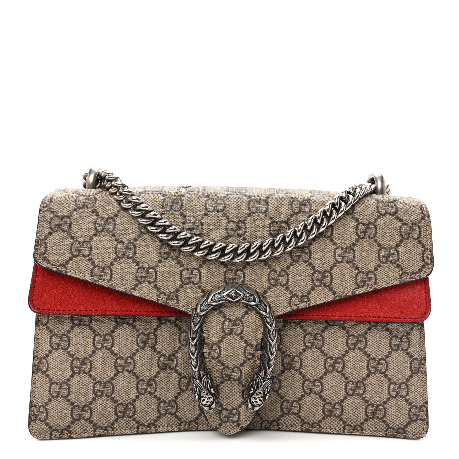 Gucci GG Supreme Monogram Small Dionysus Shoulder Bag Red 1 of 13