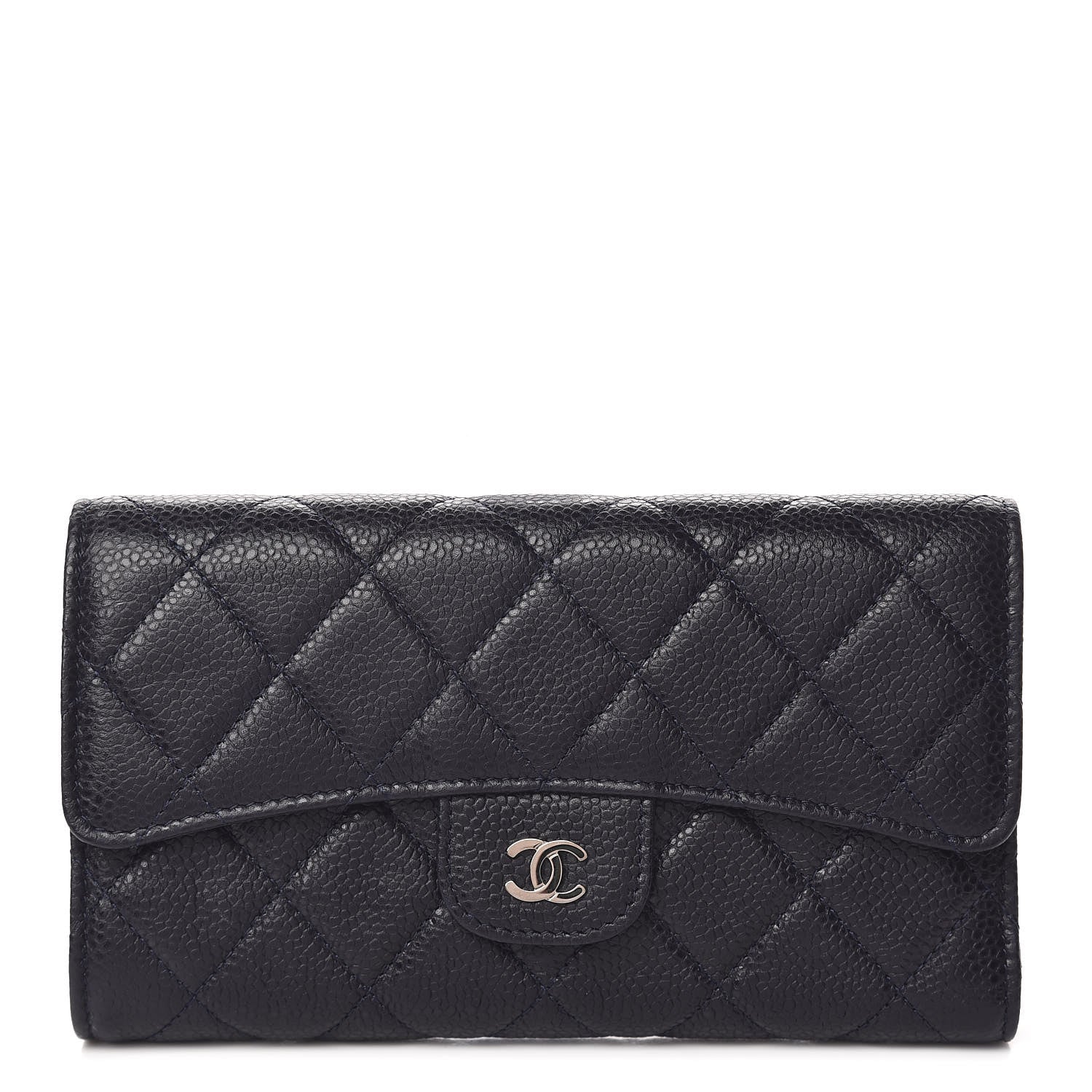Chanel Caviar Quilted Large Flap Wallet Marine 1 of 9