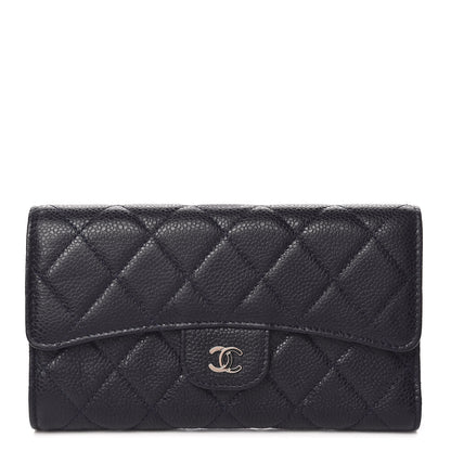 Chanel Caviar Quilted Large Flap Wallet Marine 1 of 9