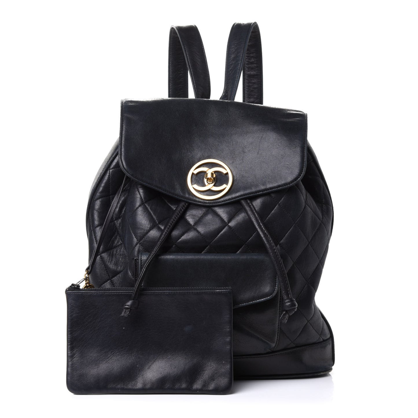 Lambskin Quilted CC Backpack Black