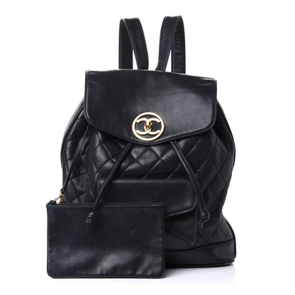 Chanel Lambskin Quilted CC Backpack Black 1 of 12