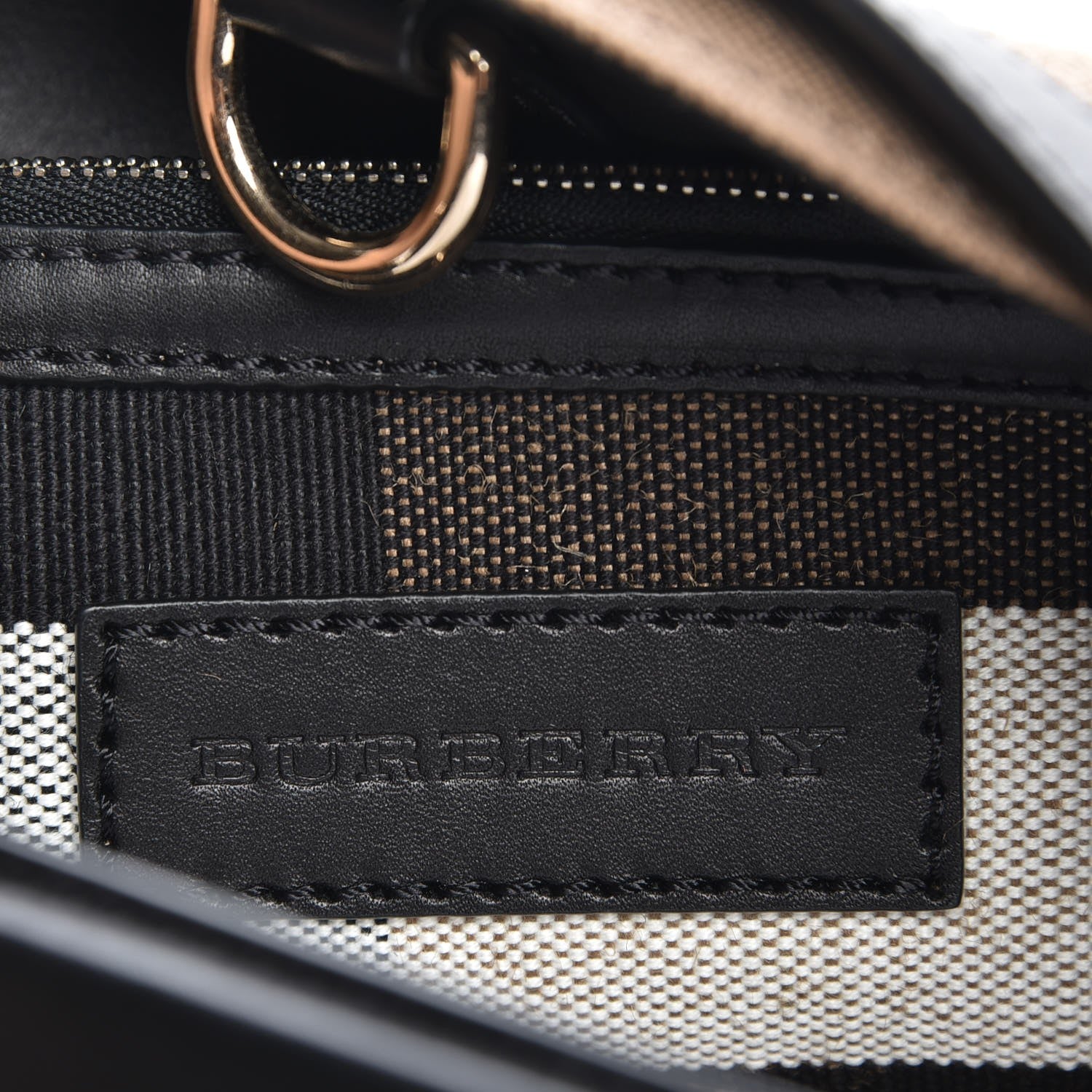 Burberry Canvas Mega Check Medium Ashby Hobo Black 7 of 9