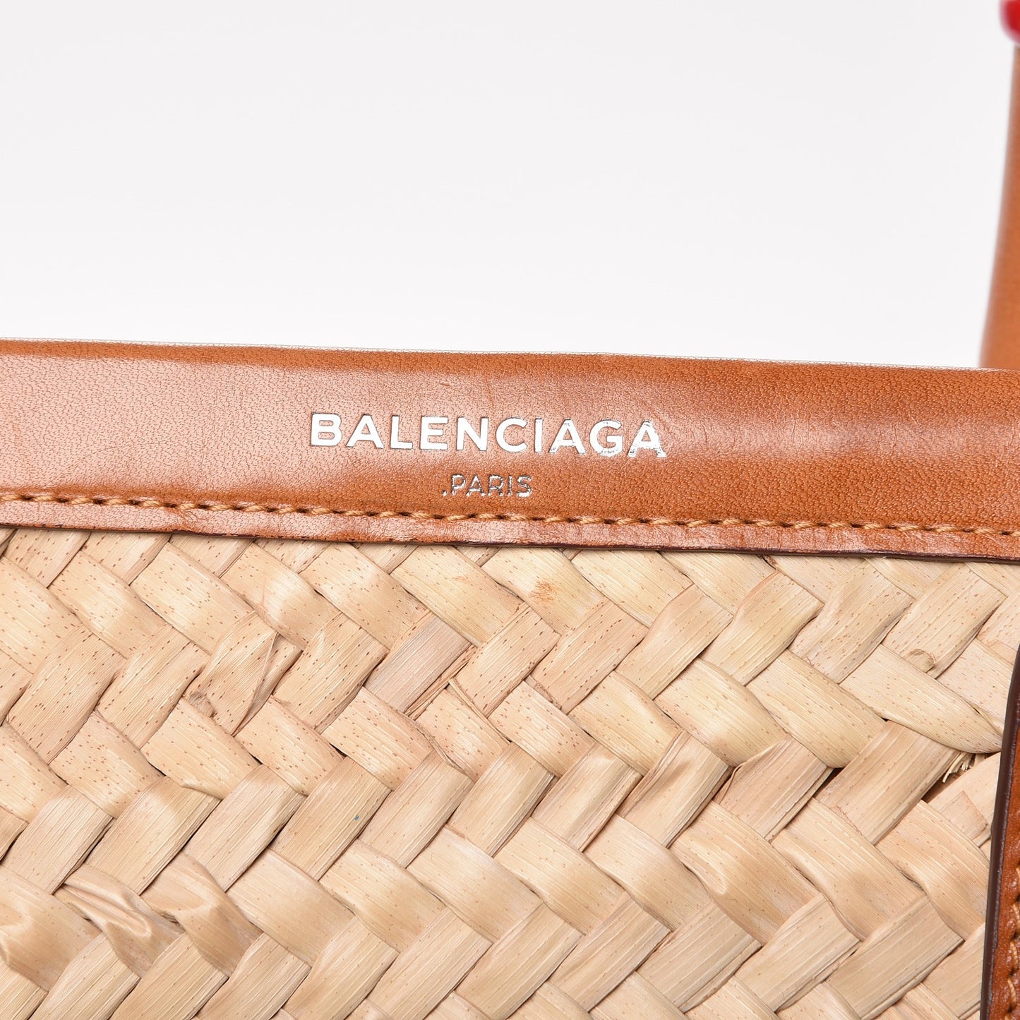 Straw Calfskin Medium Bistrot Panier Tote Natural