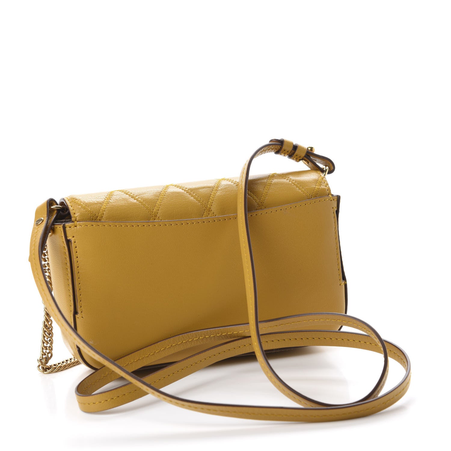 Givenchy Goatskin Quilted GV3 Mini Pocket Convertible Bag Golden 3 of 9