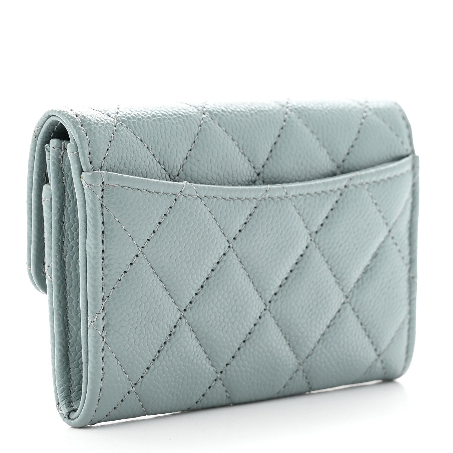 Chanel Caviar Quilted Flap Card Holder Wallet Grey 3 of 8