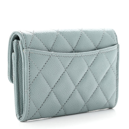 Chanel Caviar Quilted Flap Card Holder Wallet Grey 3 of 8