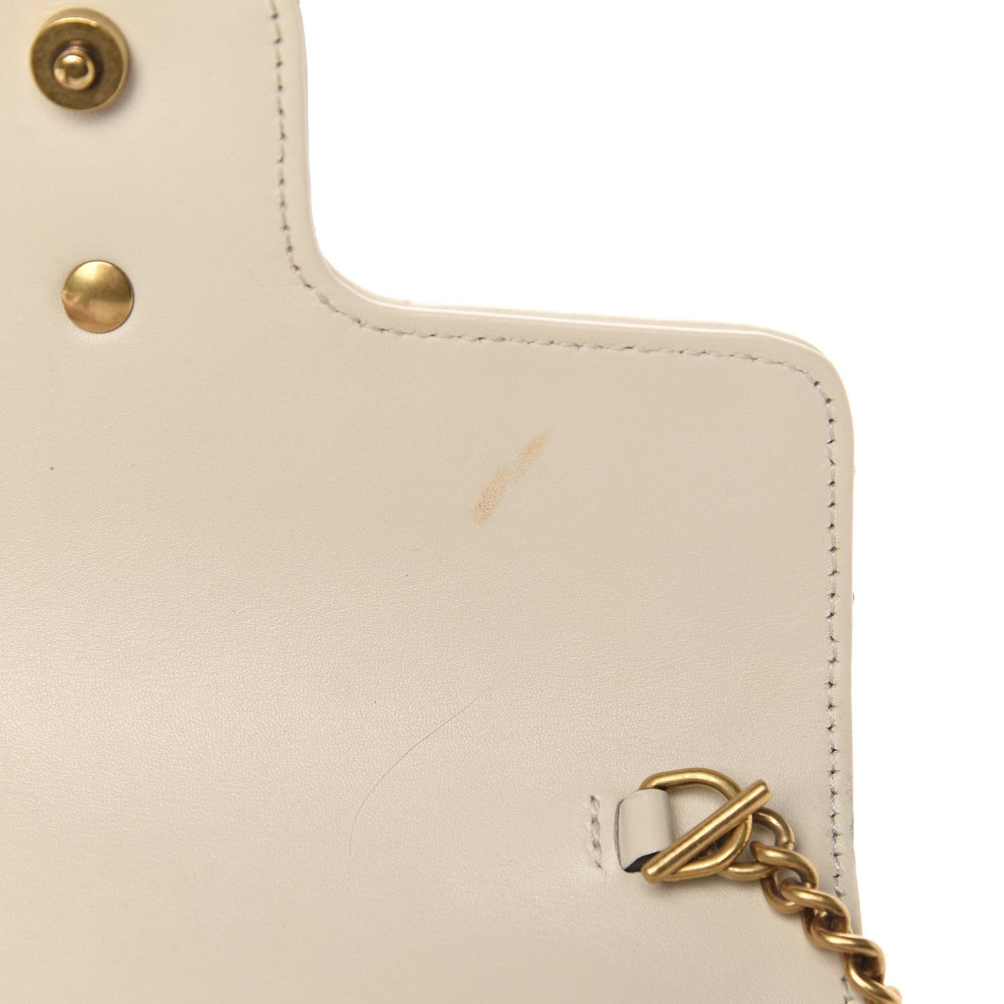 Calfskin Matelasse Super Mini GG Marmont Shoulder Bag White