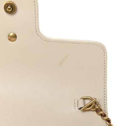 Gucci Calfskin Matelasse Super Mini GG Marmont Shoulder Bag White 8 of 11