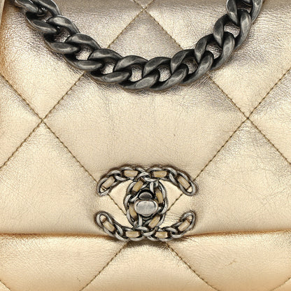 Chanel Metallic Lambskin Quilted Medium 19 Flap Gold 8 of 13
