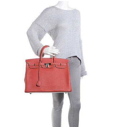 Hermes Togo Eclat Birkin 40 Sanguine and Blanc 2 of 23