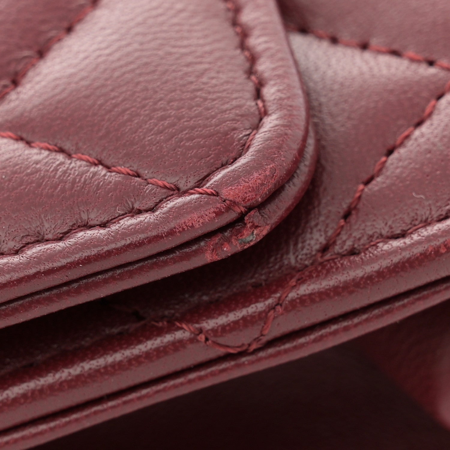 Chanel Lambskin Quilted Wallet On Chain WOC Red 12 of 13