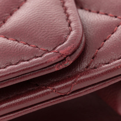 Chanel Lambskin Quilted Wallet On Chain WOC Red 12 of 13