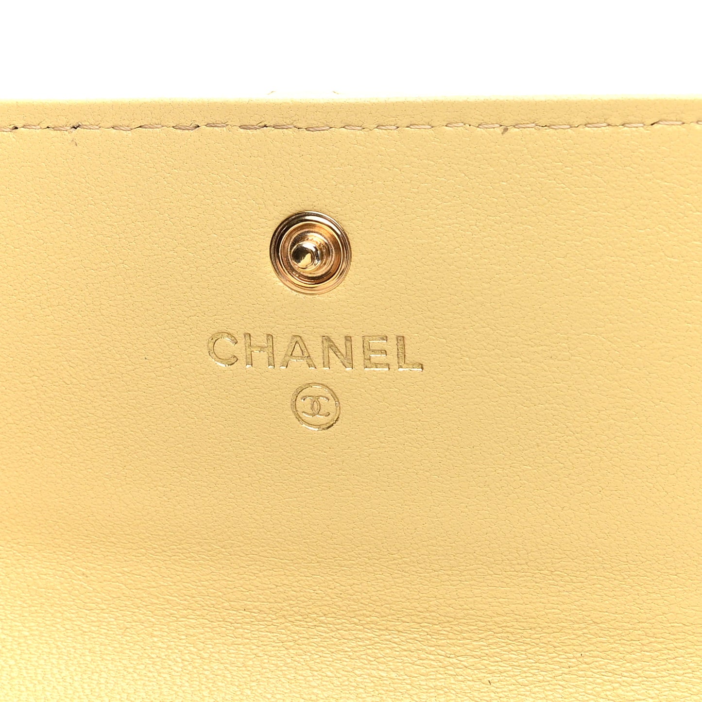 Lambskin Quilted Chanel 19 Flap Wallet Yellow