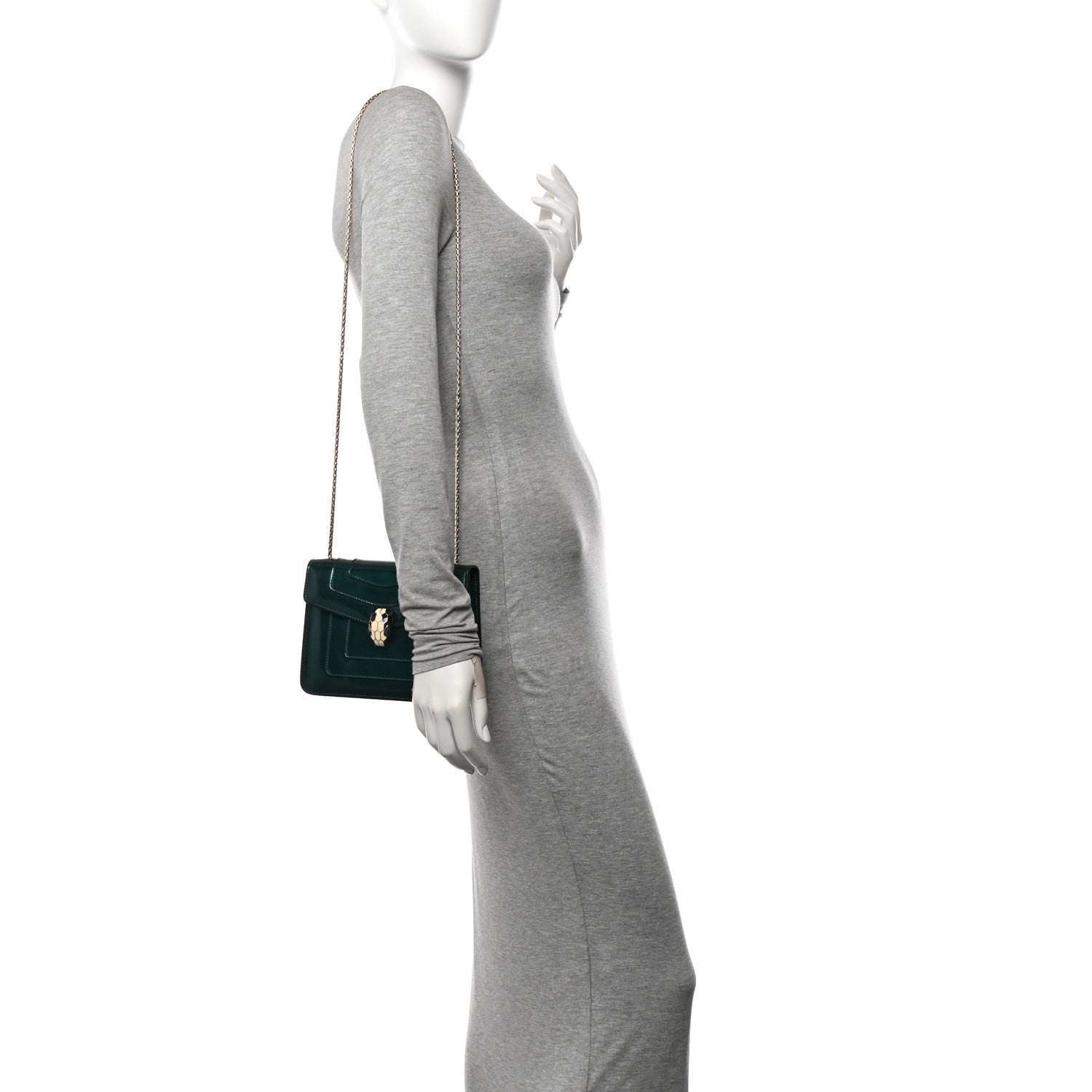 Bulgari Patent Serpenti Forever Crossbody Emerald 2 of 12