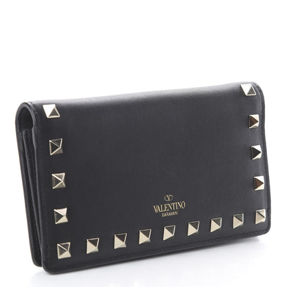 Valentino Garavani Vitello Rockstud Flap Wallet Black 2 of 5