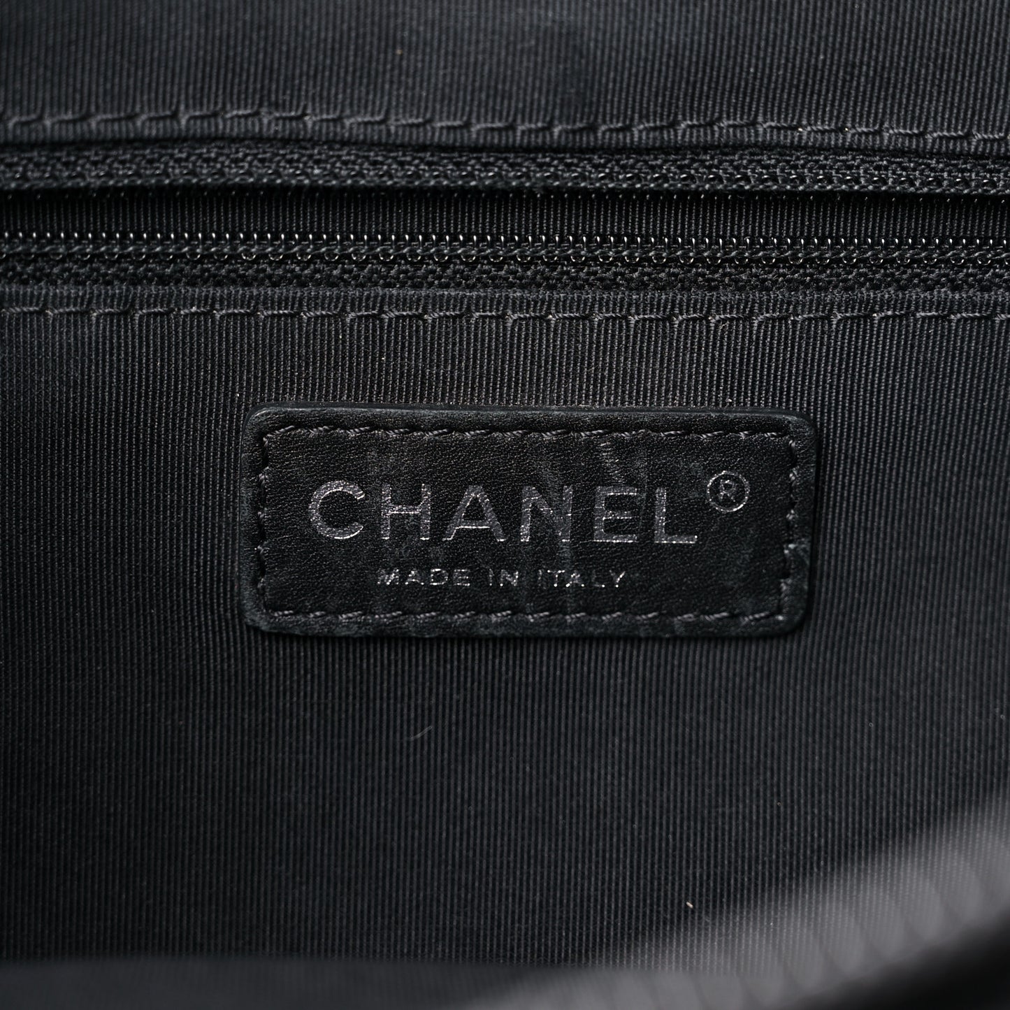 Lambskin Quilted Shopping Tote Black