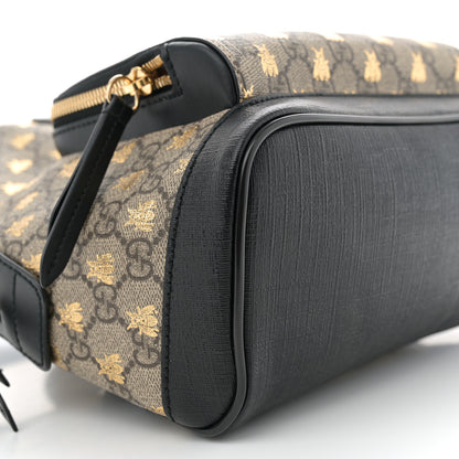 Gucci GG Supreme Monogram Bees Print Small Day Backpack Beige Oro Black 9 of 11