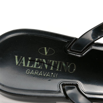 Valentino Garavani PVC Jelly Rockstud Bow Thong Sandals 40 Black 6 of 6