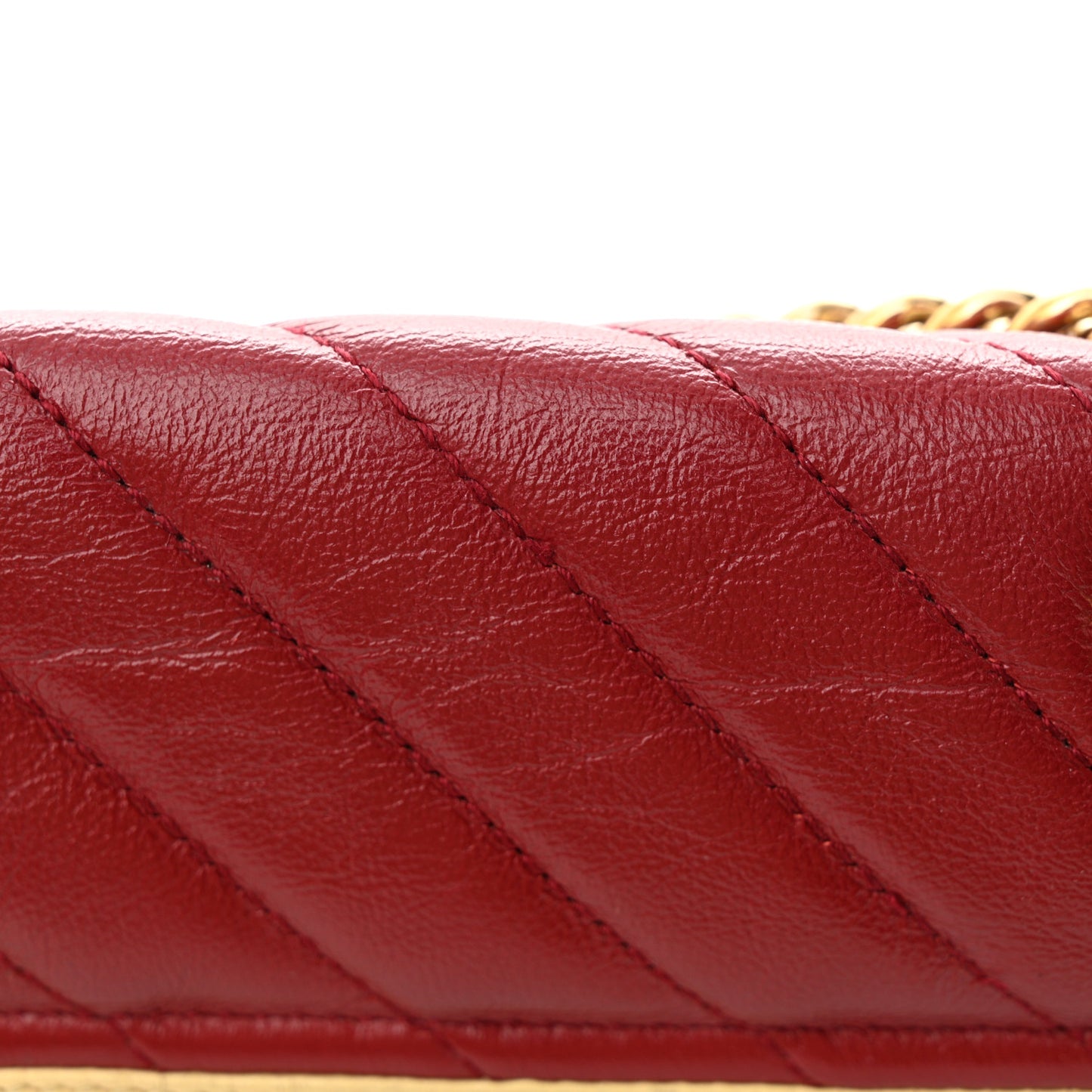 Azalea Calfskin Matelasse Diagonal Small Torchon GG Marmont Shoulder Bag Blue Agata New Cherry Red Butter