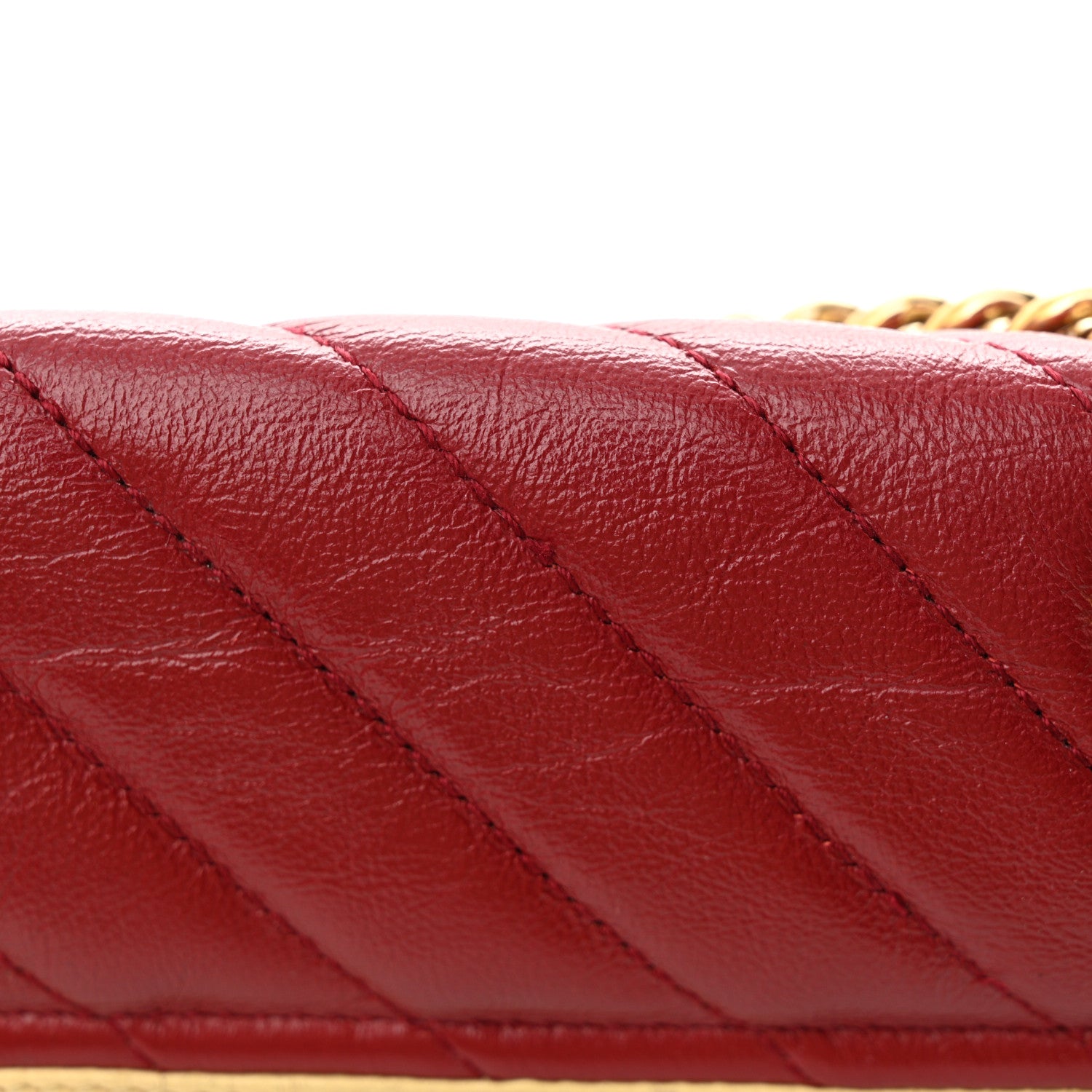 Gucci Azalea Calfskin Matelasse Diagonal Small Torchon GG Marmont Shoulder Bag Blue Agata New Cherry Red Butter 15 of 15