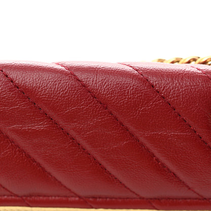Gucci Azalea Calfskin Matelasse Diagonal Small Torchon GG Marmont Shoulder Bag Blue Agata New Cherry Red Butter 15 of 15