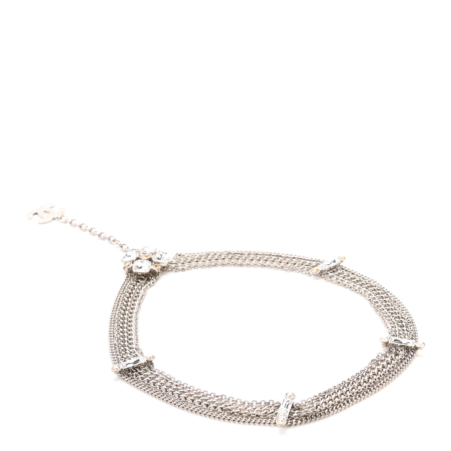 Chanel Crystal CC Multi Strand Chain Belt Silver 1 of 5