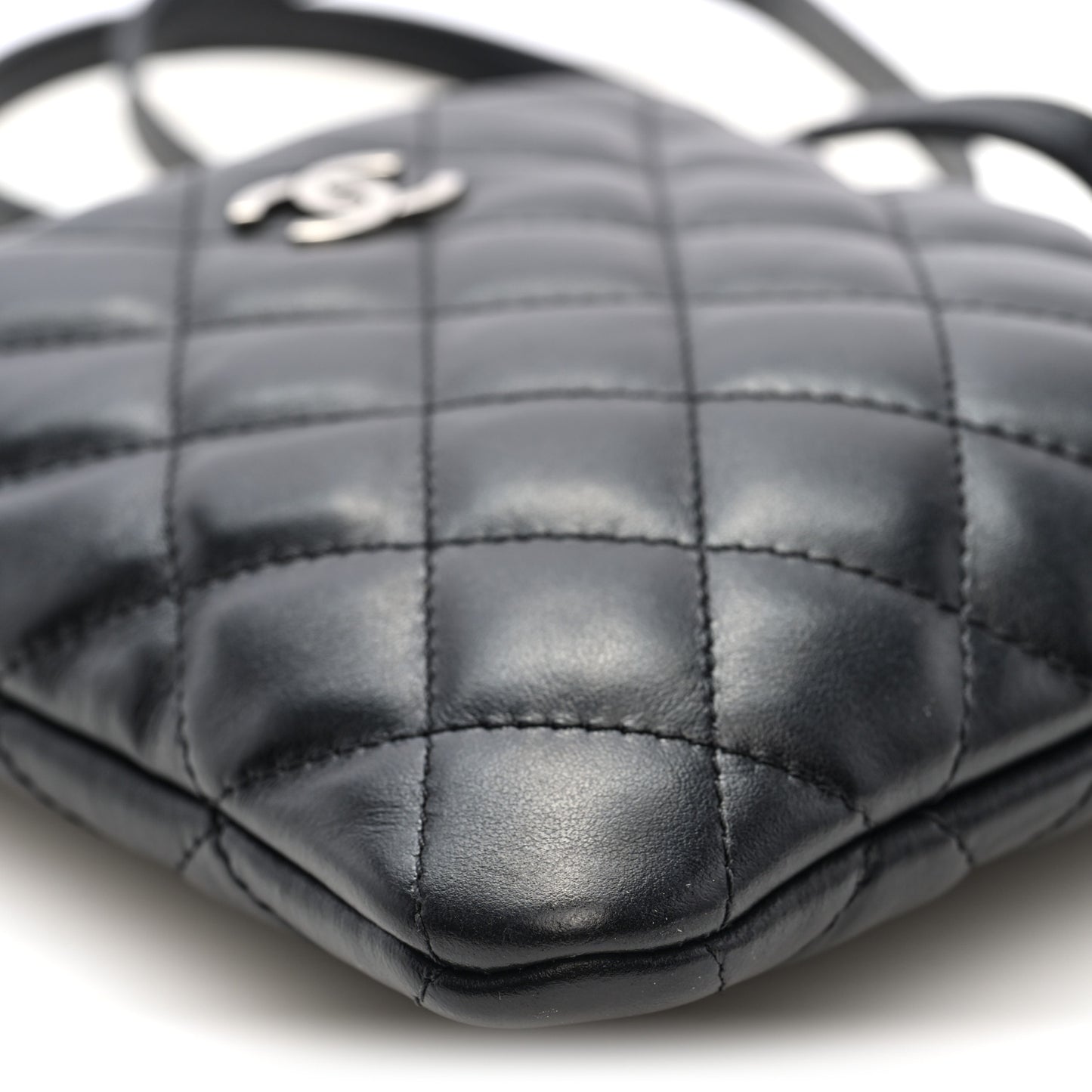 Calfskin Quilted Crossbody Bag Black