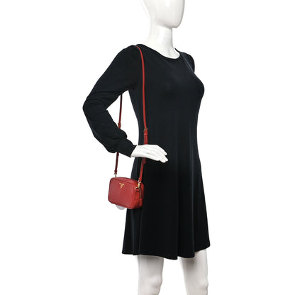 Prada Saffiano Mini Camera Crossbody Bag Fuoco 3 of 8