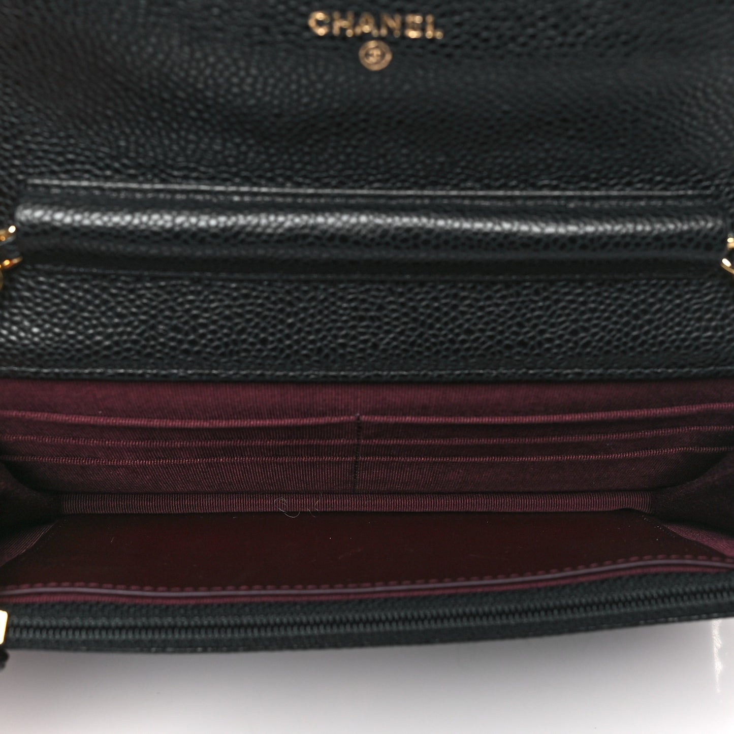 Caviar Quilted Wallet on Chain WOC Black