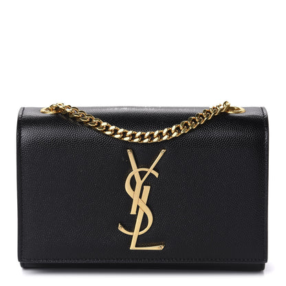 Saint Laurent Grain De Poudre Small Monogram Kate Satchel Black 1 of 10