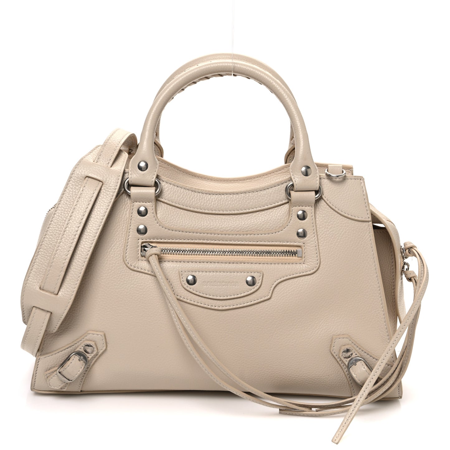 Grained Calfskin Neo Classic Silver Hardware S City Cream