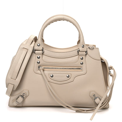 Balenciaga Grained Calfskin Neo Classic Silver Hardware S City Cream 1 of 12