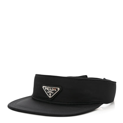 Prada Nylon Triango Metal Triangle Logo Mens Visor L Black 1 of 9