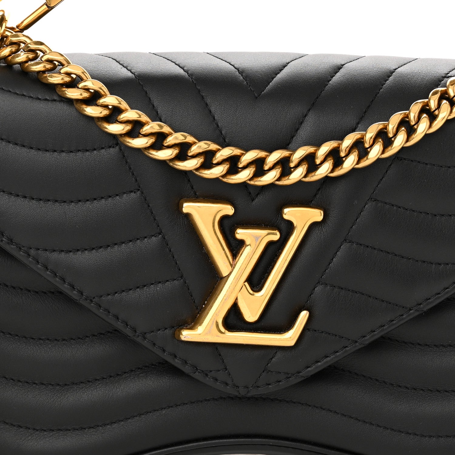 Louis Vuitton Calfskin New Wave Chain MM Black 8 of 10