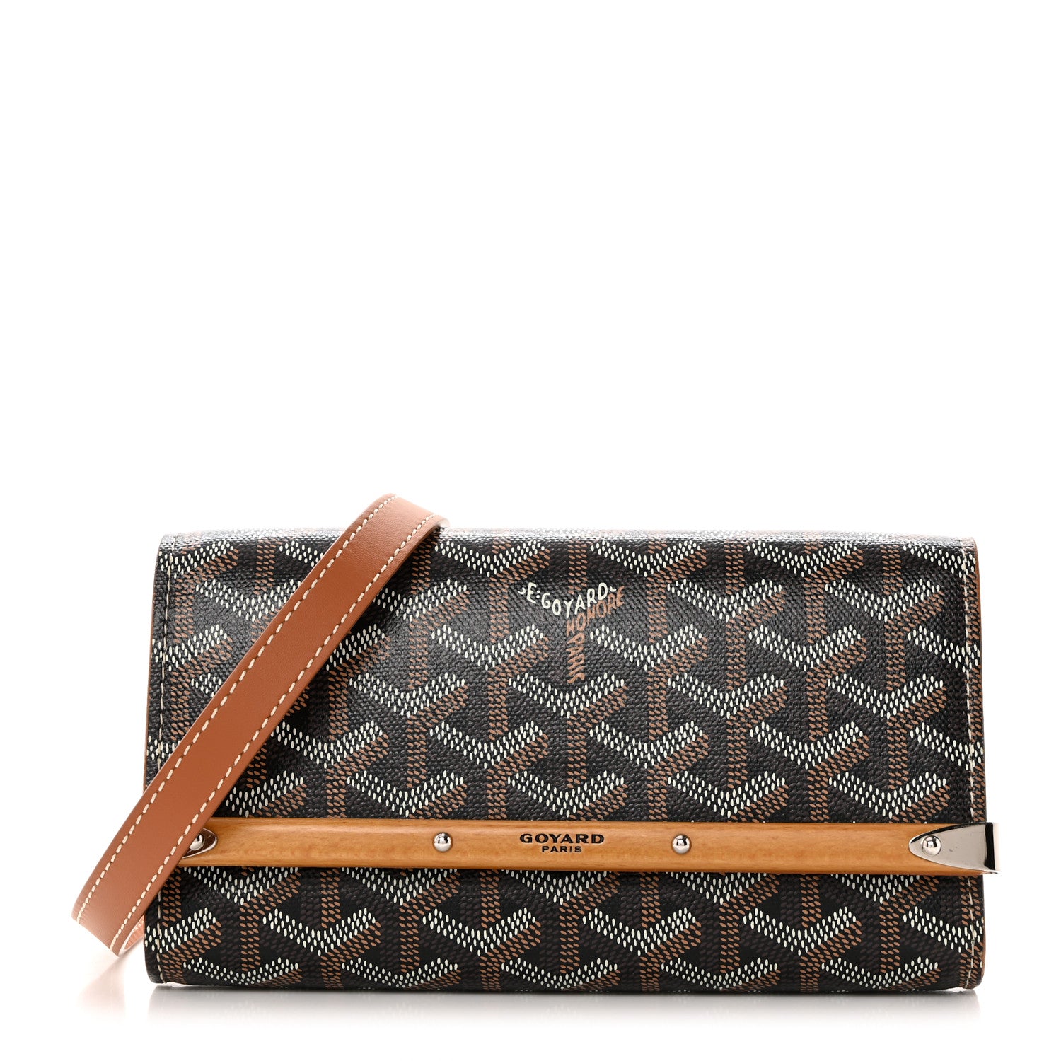 Goyard Goyardine Monte Carlo Bois Clutch With Strap Black 1 of 10