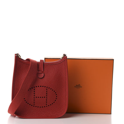 Hermes Taurillon Clemence Evelyne TPM Rouge Casaque 11 of 11