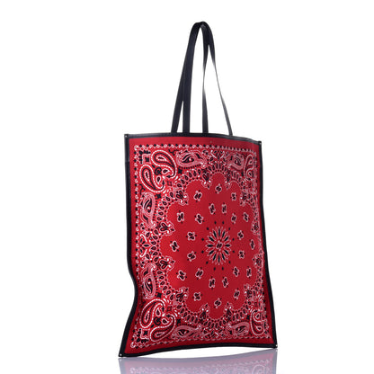 Saint Laurent Canvas Bandana Antibe Flat Shopping Tote Red 3 of 8