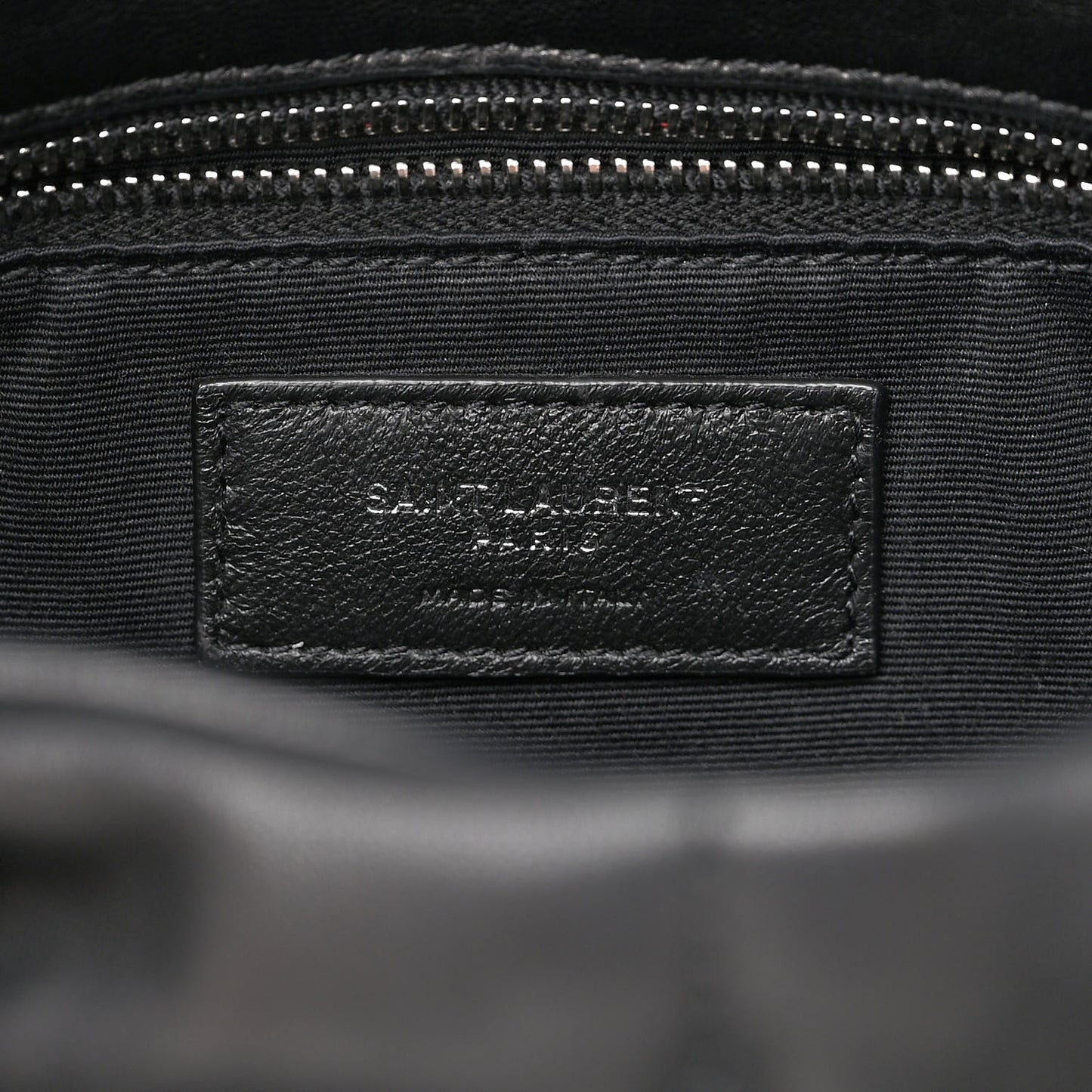 Lambskin Quilted Medium Loulou Puffer Monogram Chain Satchel Black