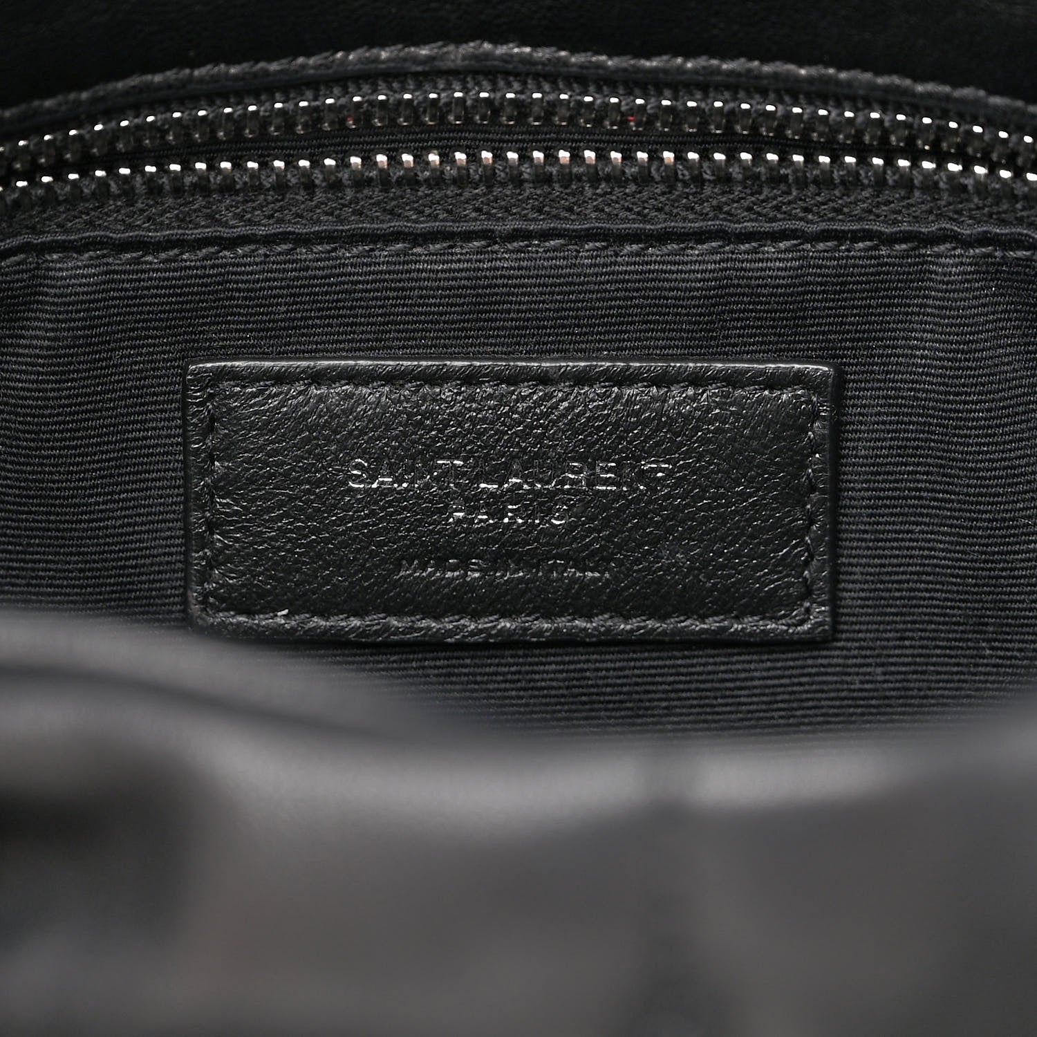 Saint Laurent Lambskin Quilted Medium Loulou Puffer Monogram Chain Satchel Black 7 of 11