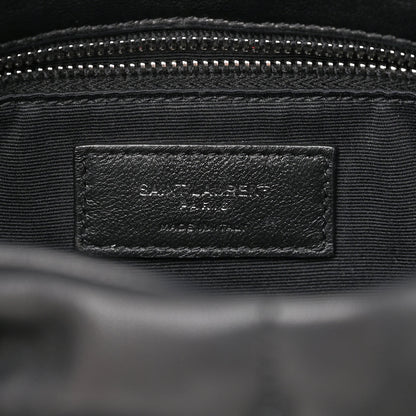 Saint Laurent Lambskin Quilted Medium Loulou Puffer Monogram Chain Satchel Black 7 of 11