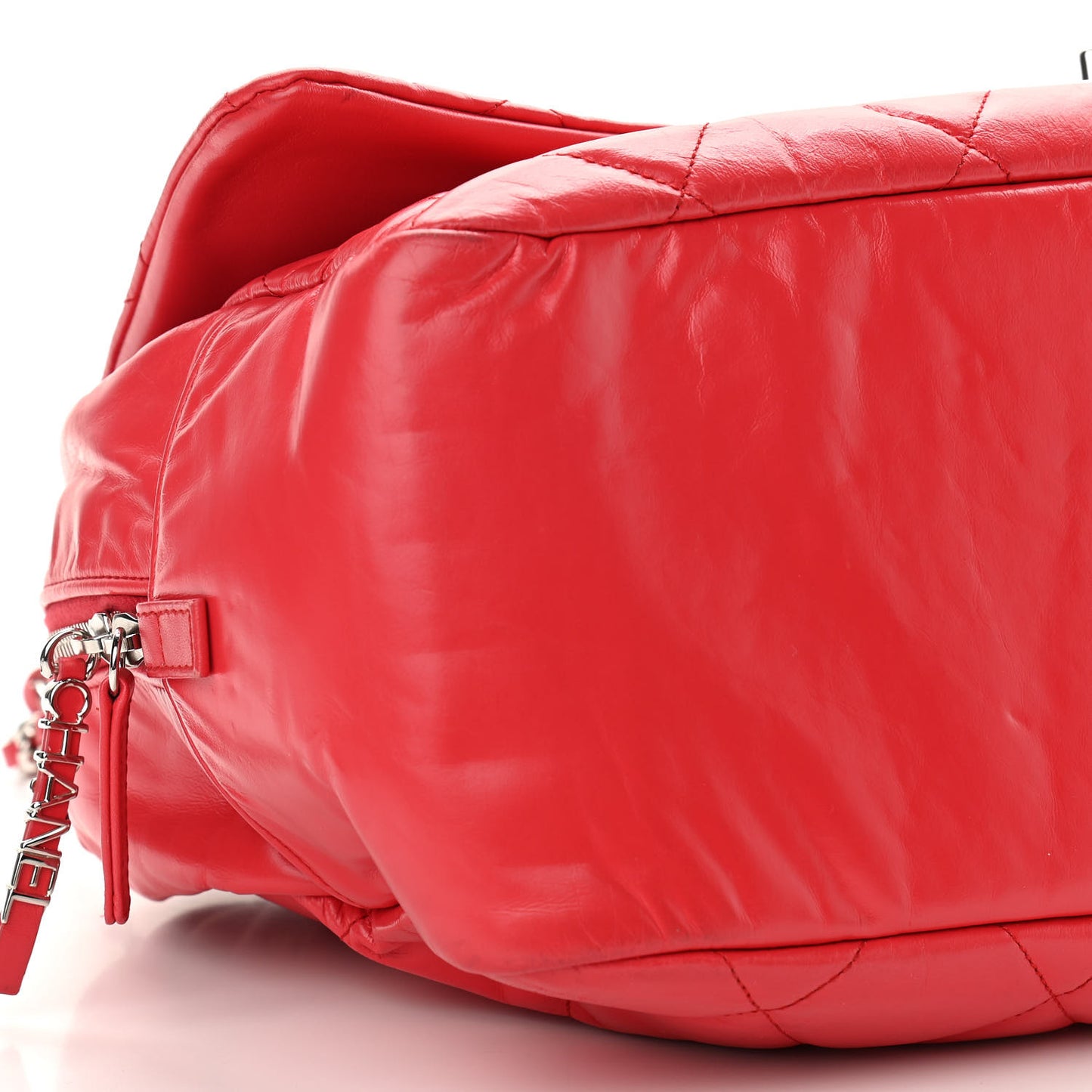 Aged Calfskin Quilted Medium Express Bowling Bag Red