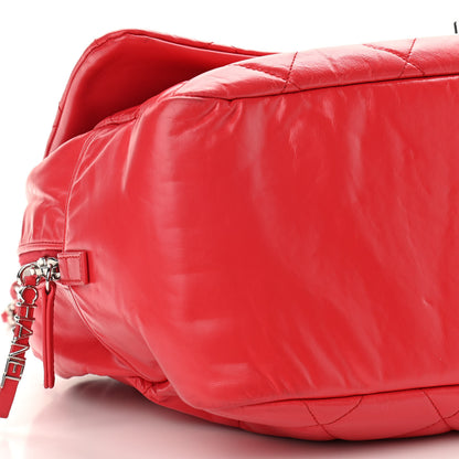 Chanel Aged Calfskin Quilted Medium Express Bowling Bag Red 13 of 13