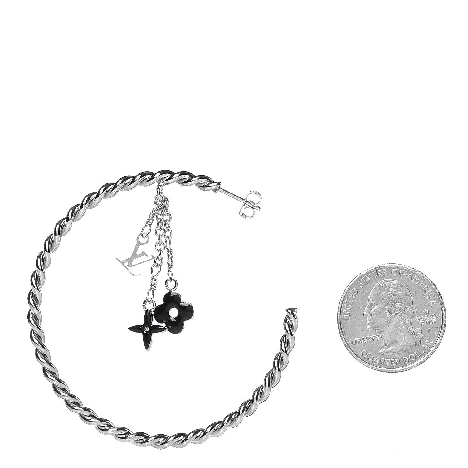Louis Vuitton Sweet Monogram Creole Hoop Earrings Silver 2 of 3