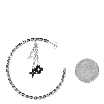Louis Vuitton Sweet Monogram Creole Hoop Earrings Silver 2 of 3
