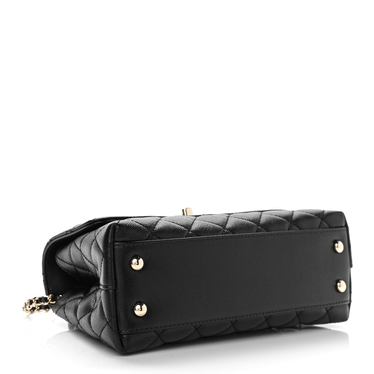 Caviar Quilted Mini Coco Handle Flap Black